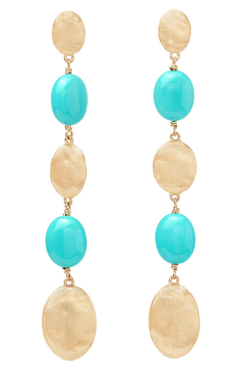 Marco Bicego Lunaria Drop Earrings, Main, color, Yellow Gold