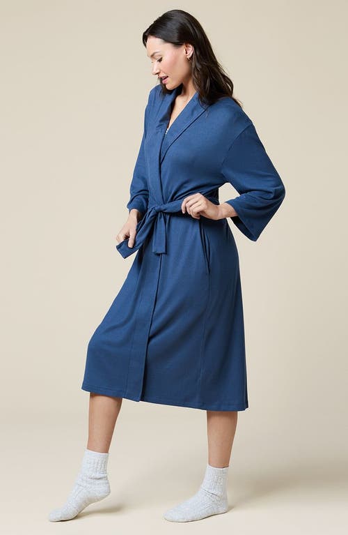 Softies Dream Shawl Collar Robe In Blue