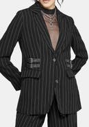 Disturbia Charli Pinstripe Buckle Oversized Blazer