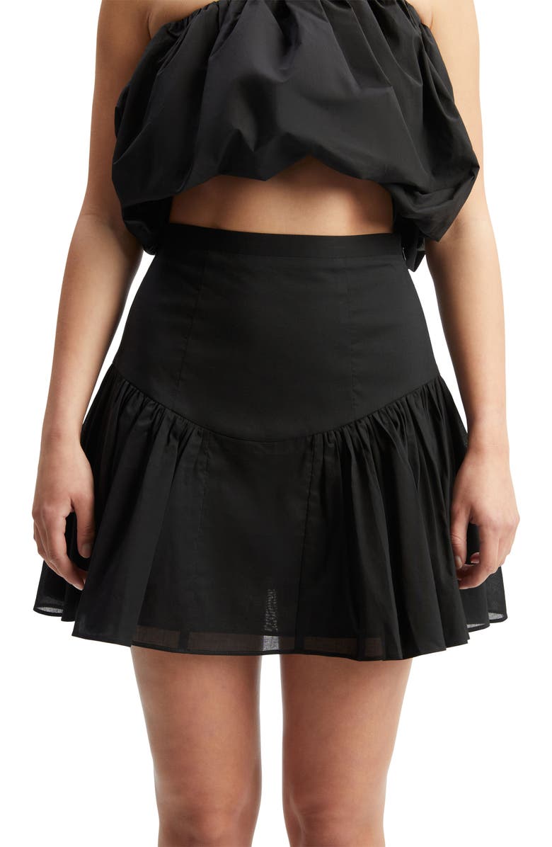 Bardot Amorette Cotton Miniskirt, Alternate, color, Black