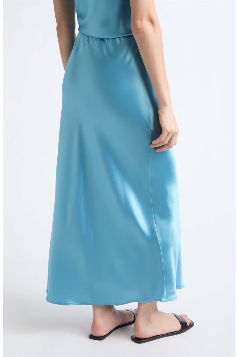Barb Satin Midi Skirt, Alternate, color, SKYE