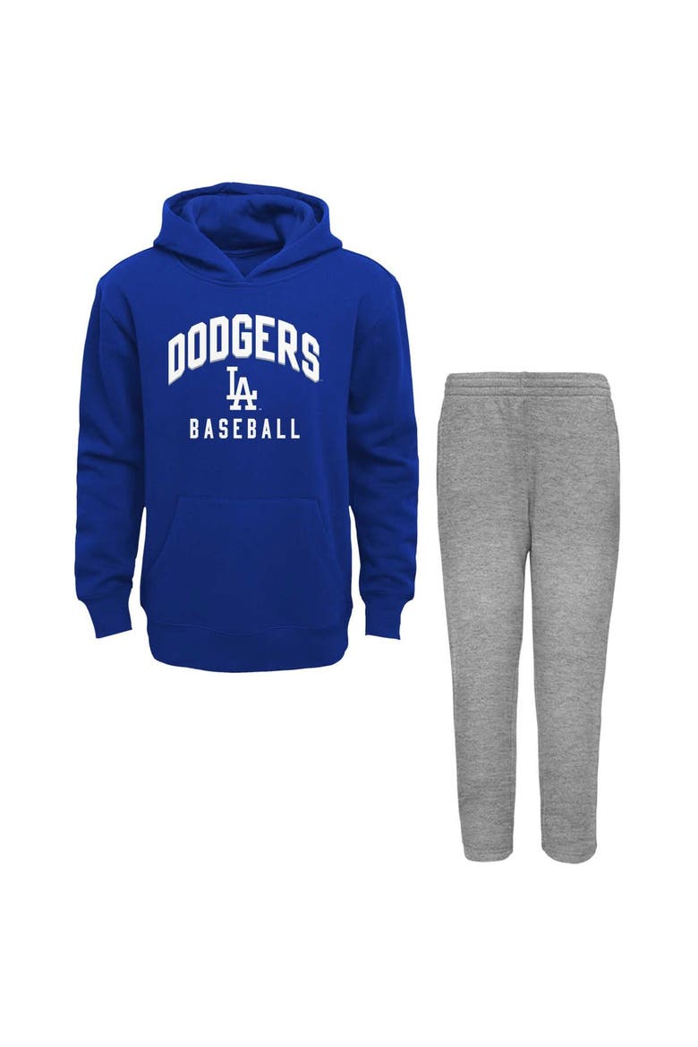Toddler Royal/Gray Los Angeles Dodgers Play-By-Play Pullover Fleece Hoodie & Pants Set, Main, color, Royal