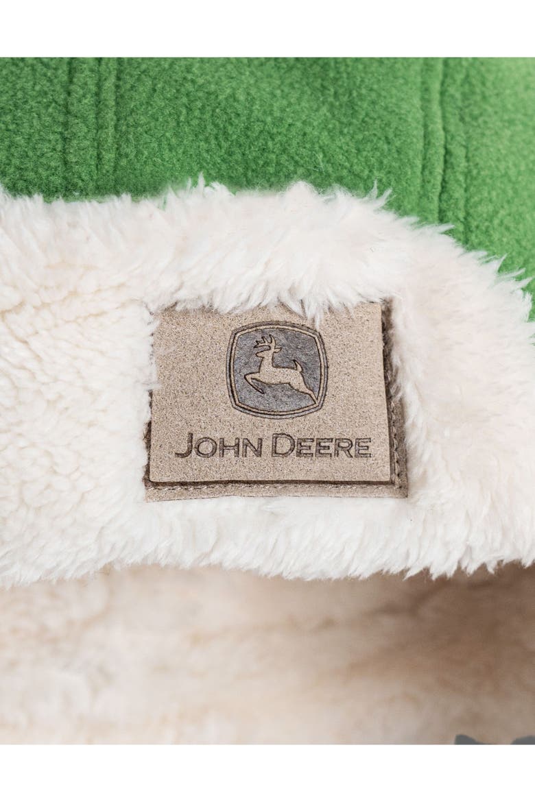 Fleece Trapper Hat, Alternate, color, Green and Off White