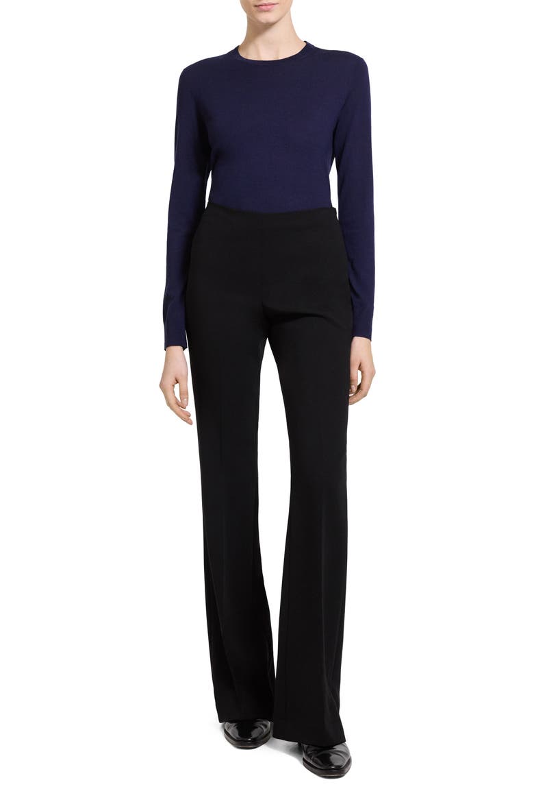 Demitria Essential Crepe Flare Leg Pants, Alternate, color, BLACK - 001