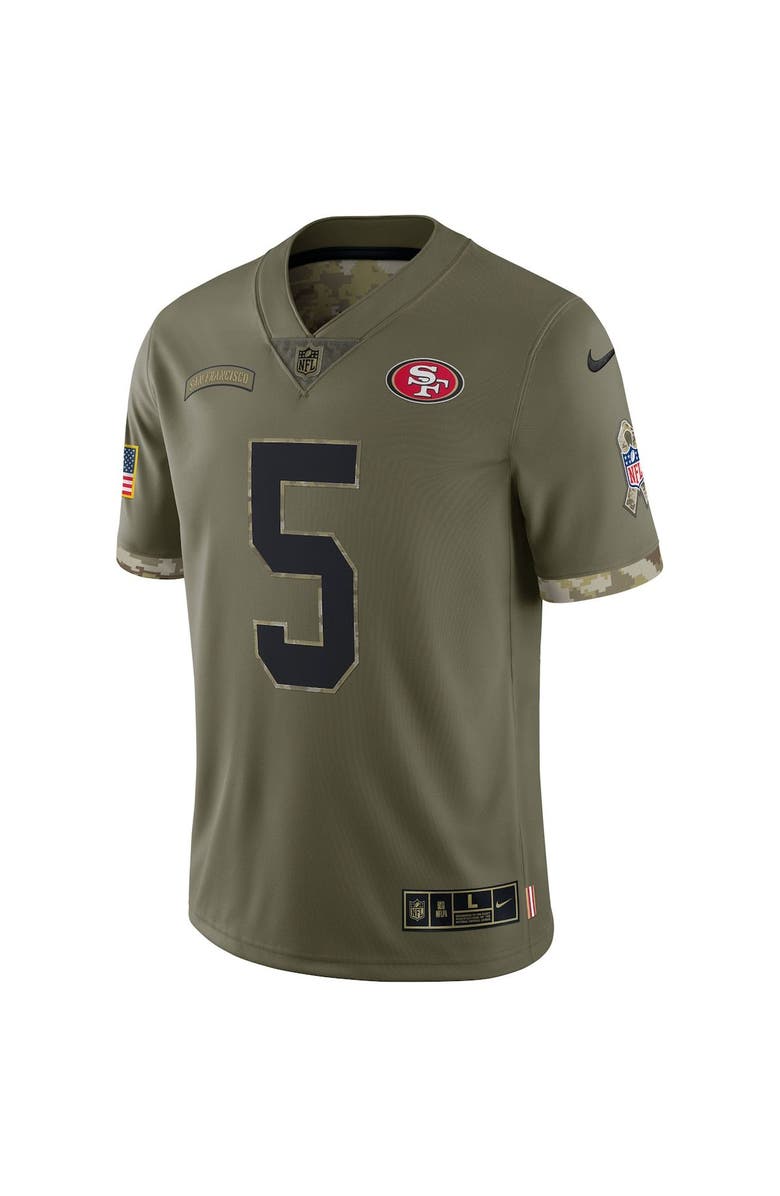 Nike Men's Nike Trey Lance Olive San Francisco 49ers 2022 Salute To Service Limited Jersey, Alternate, color,