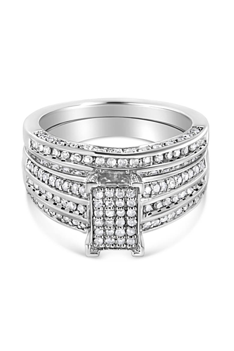 Silver 3/4 Cttw Diamond Composite Engagement Ring, Alternate, color, White