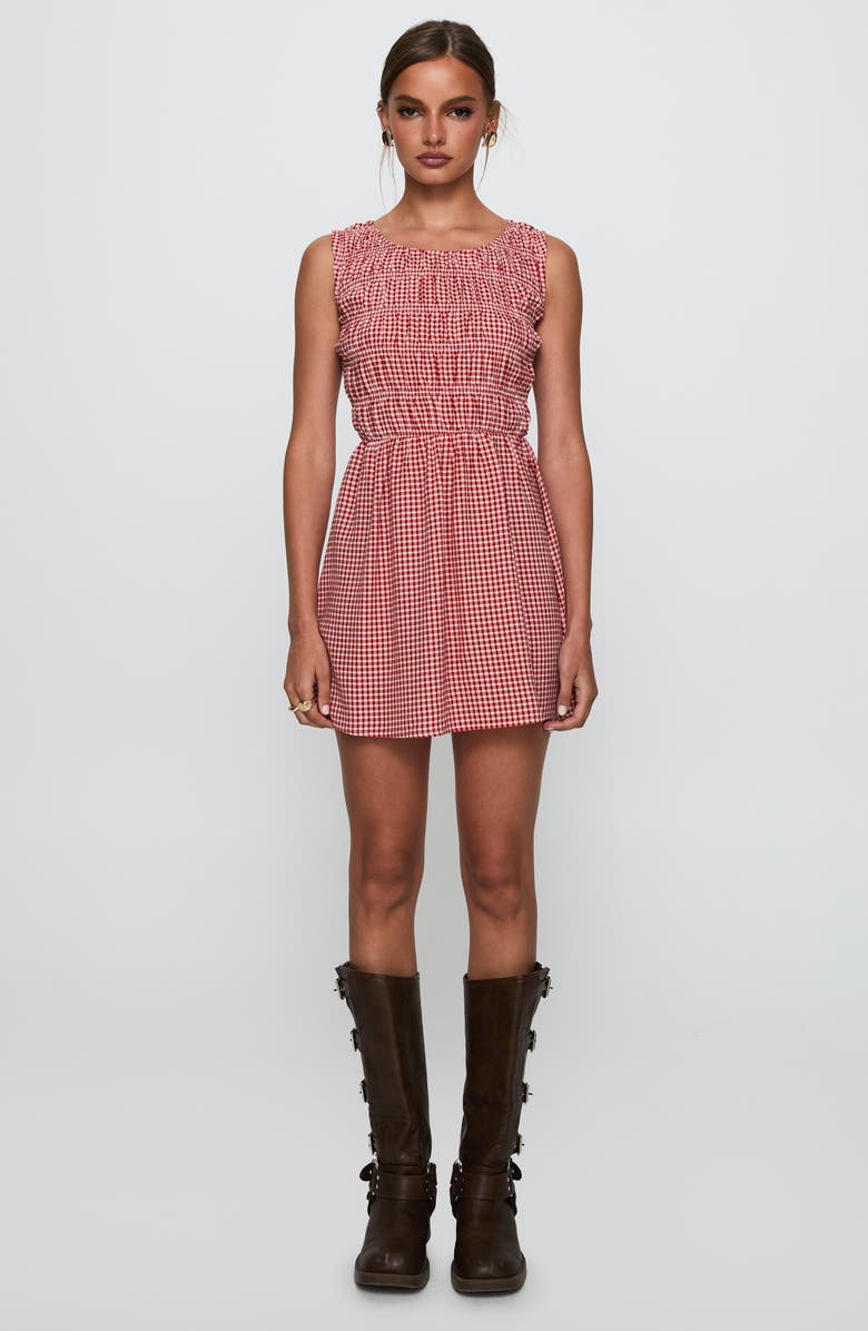 Princess Polly Winxie Shirred Sleeveless Minidress, Alternate, color, 