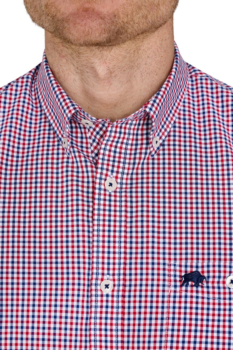 Short Sleeve Graph Check Poplin Shirt, Alternate, color, Red