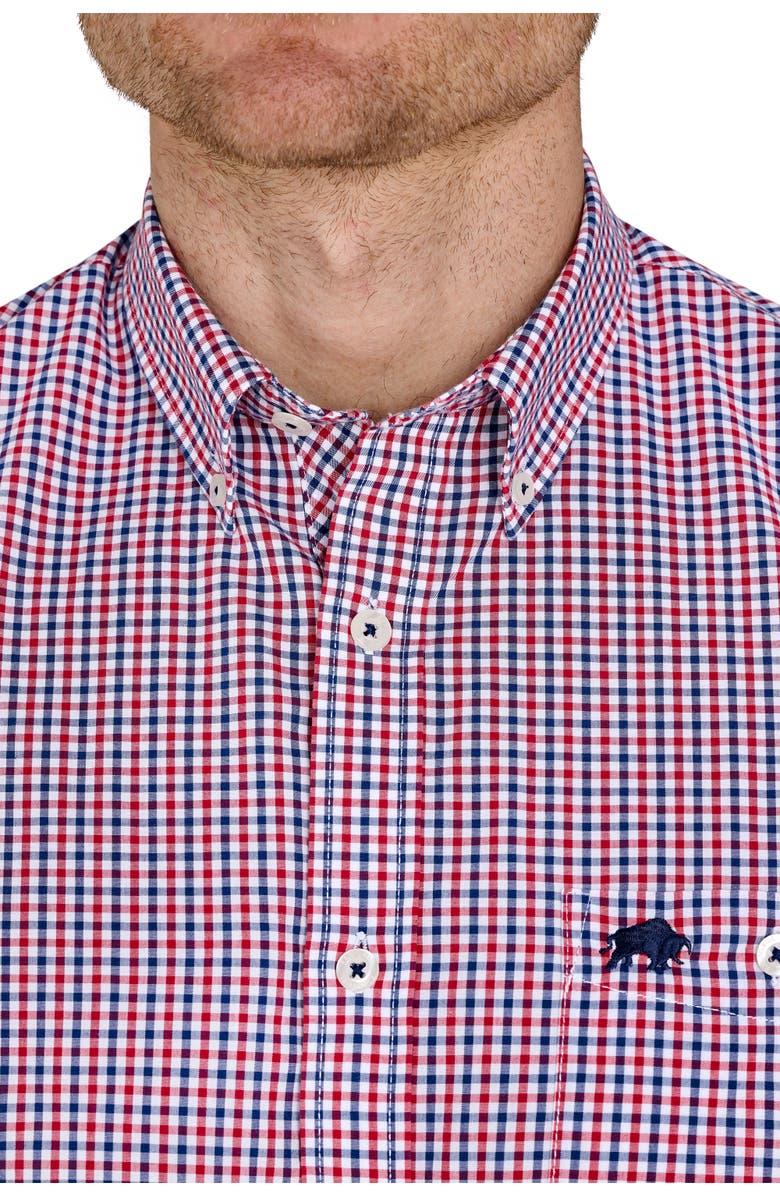 Raging Bull Short Sleeve Graph Check Poplin Shirt, Alternate, color, Red