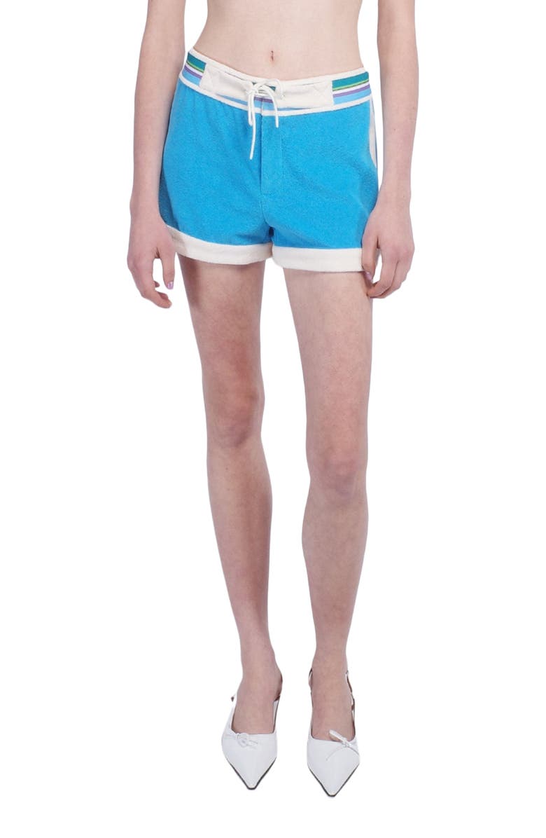 Anna Sui Cabana Terry Shorts, Alternate, color, Ocean Blue