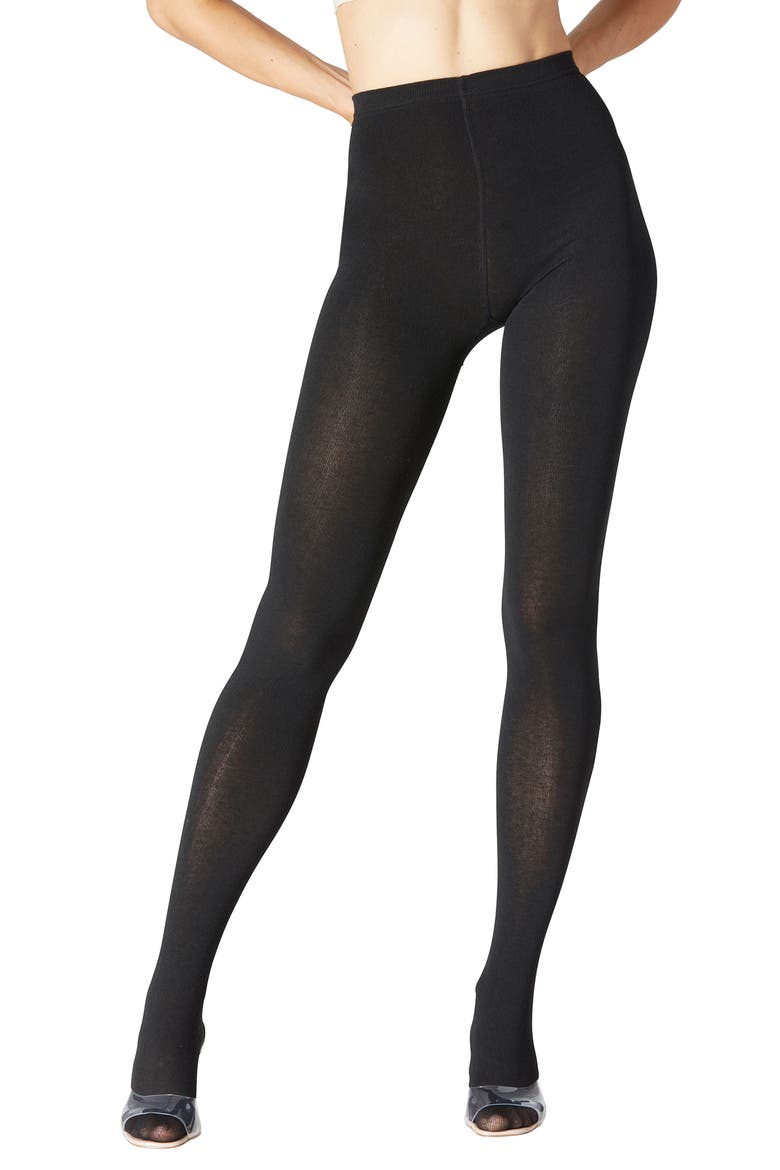 Fleece Lined Thermal Tights, Alternate, color, BLACK