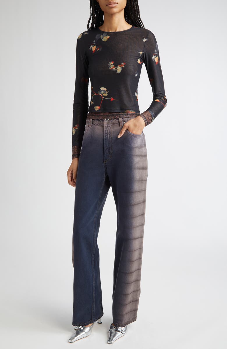 Eckhaus Latta Gender Inclusive Wide Leg Jeans, Alternate, color, Wrinkle