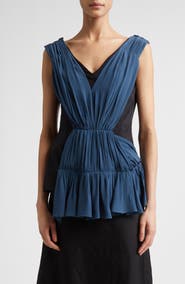 Marni Colorblock Asymmetric Draped Top