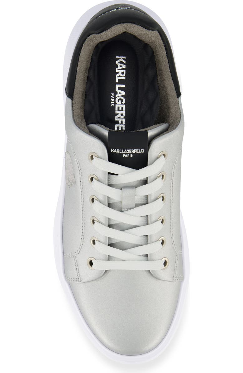 KARL LAGERFELD PARIS Embroidered Karl Sneaker, Alternate, color, Silver