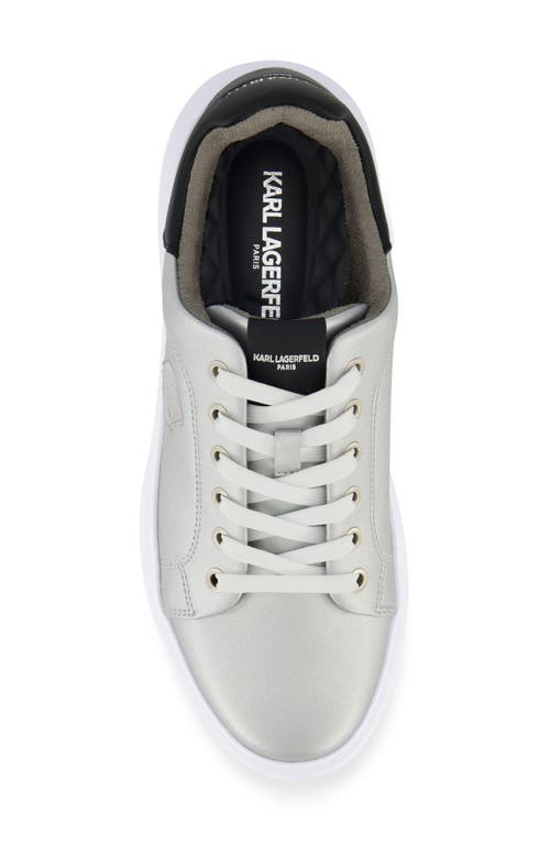 Karl Lagerfeld Paris Embroidered Karl Sneaker In Silver