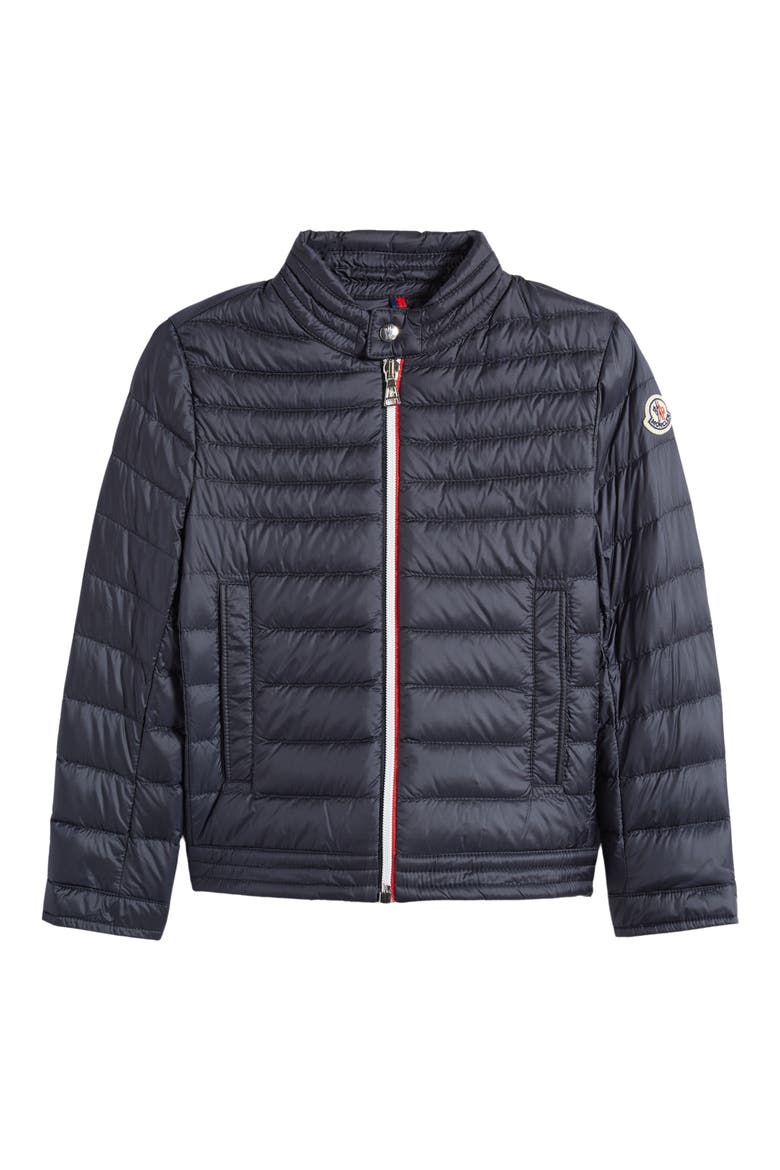 Kids' Urzay Recycled Nylon Down Biker Jacket, Main, color, NAVY