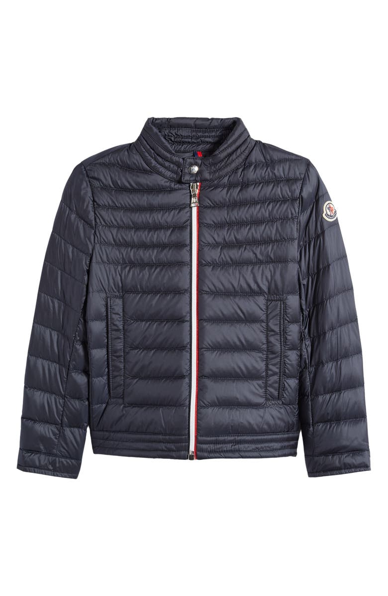 Moncler Kids' Urzay Recycled Nylon Down Biker Jacket, Main, color,