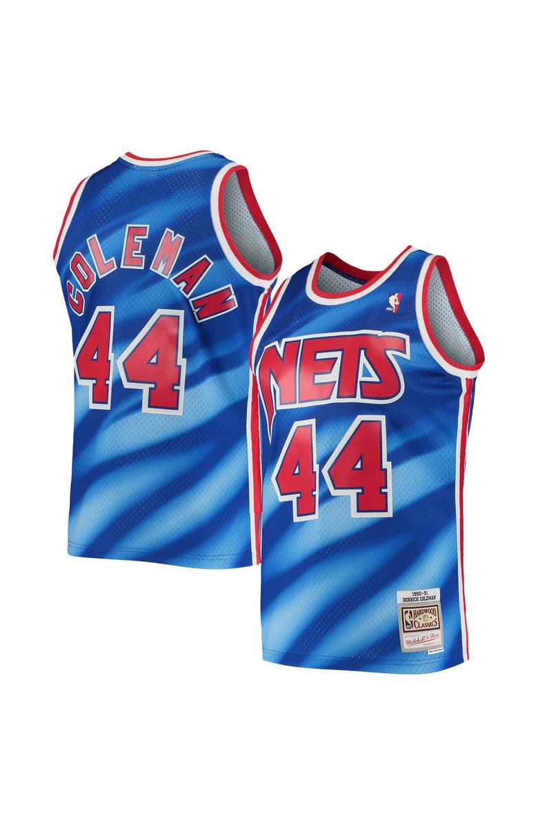 Mitchell & Ness Men's Mitchell & Ness Derrick Coleman Blue New Jersey Nets 2001/02 Hardwood Classics Swingman Jersey, Main, color, 