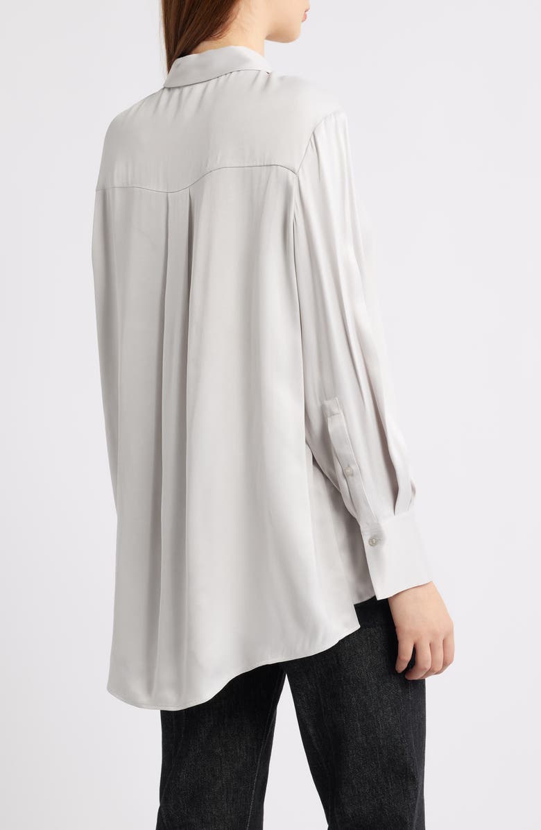 BOSS Belacey Lace Trim High-Low Tunic Shirt, Alternate, color, Pebble