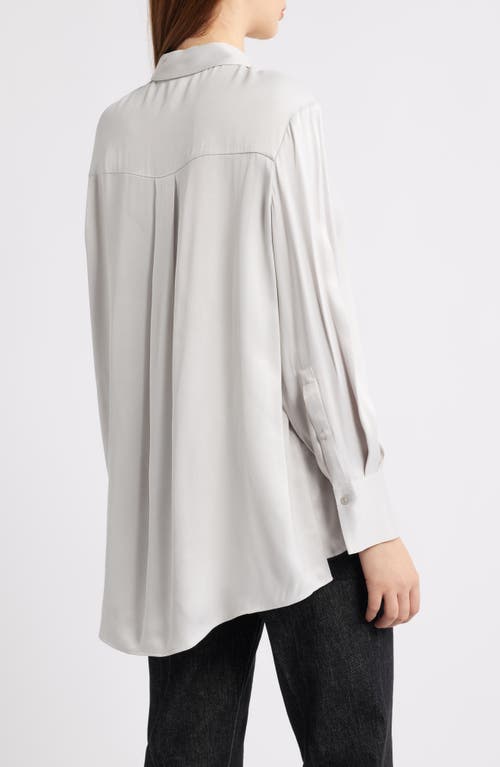 Hugo Boss Boss Belacey Lace Trim High-low Tunic Shirt In Brown