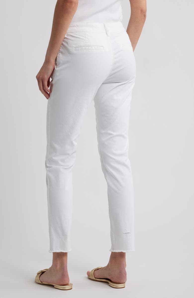 KOBI HALPERIN Cathy Slim Fit Fray Hem Jeans, Alternate, color, White