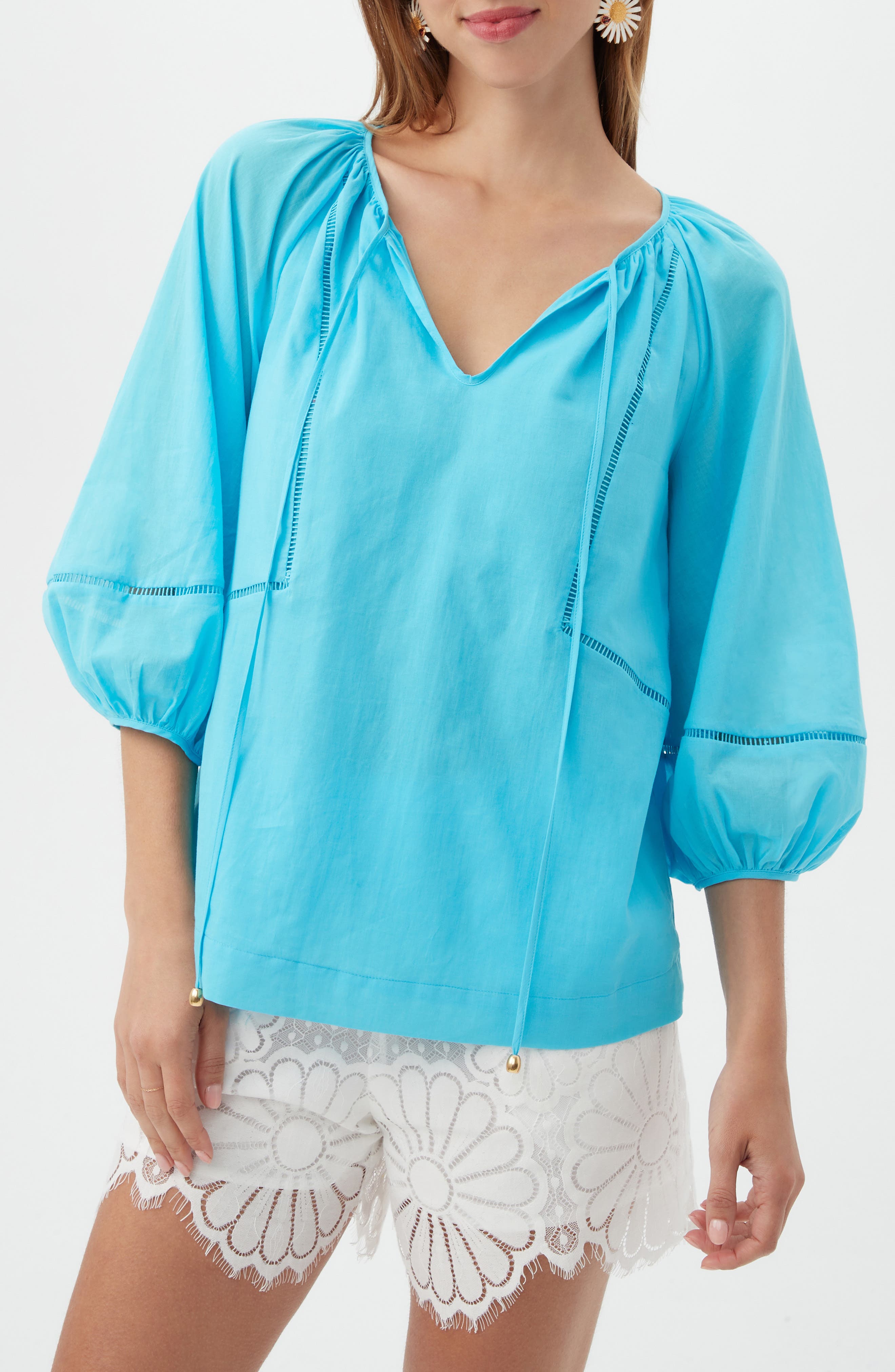 Trina Turk Joplin Ladder Cutout Cotton Top