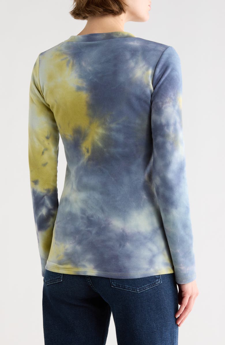 GO COUTURE Tie Dye V-Neck Sweater, Alternate, color, Blue Splash