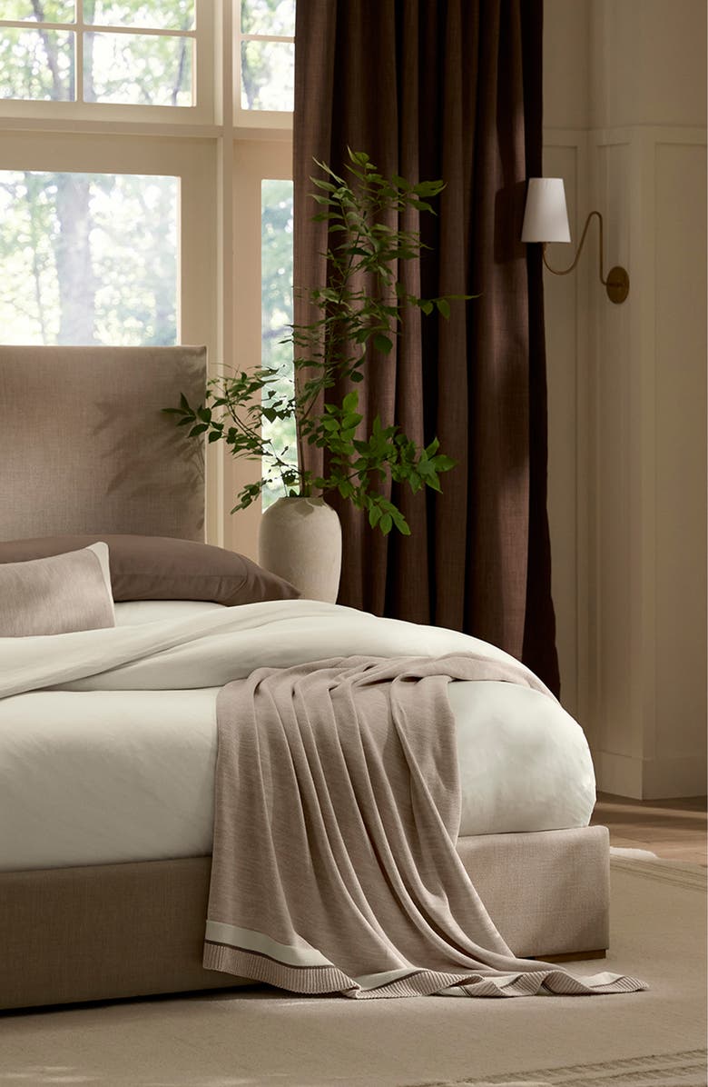 Boll & Branch Court Knit Throw Blanket, Alternate, color, Heathered Oatmeal