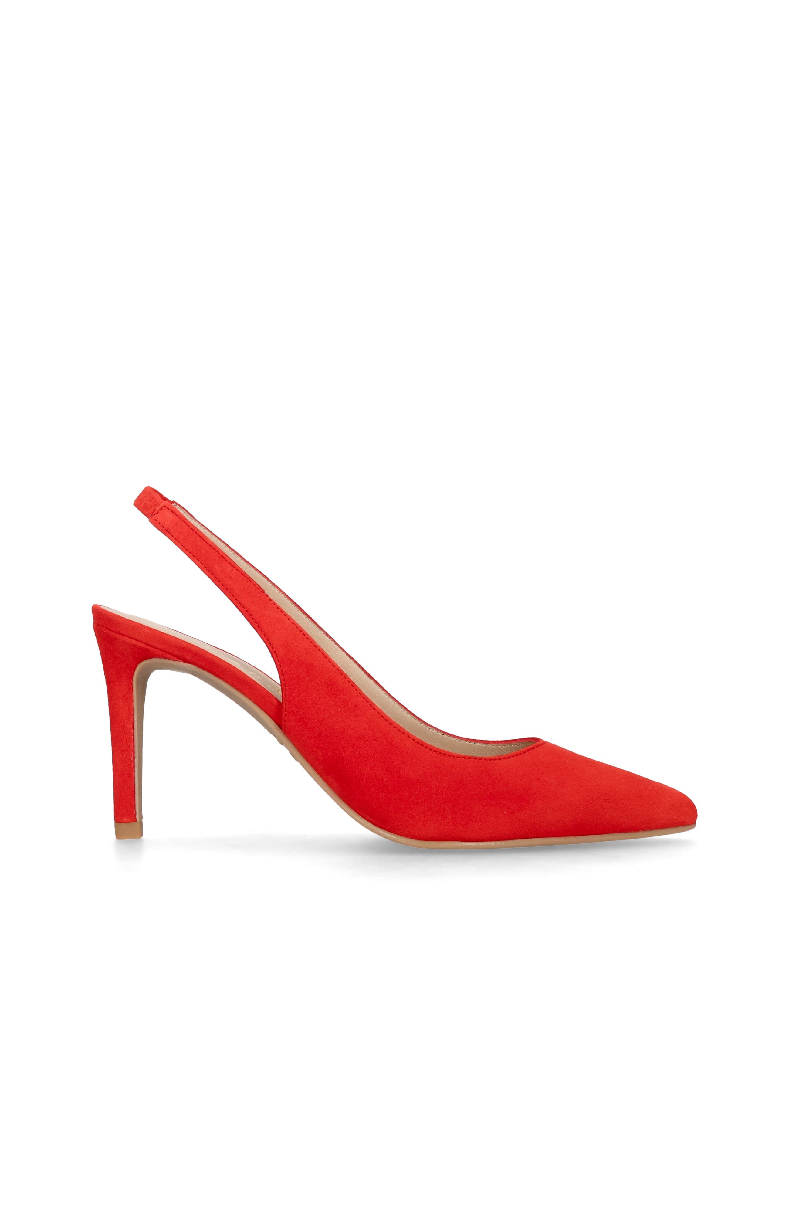 Suede Pointed Toe Slingback, Alternate, color, Red