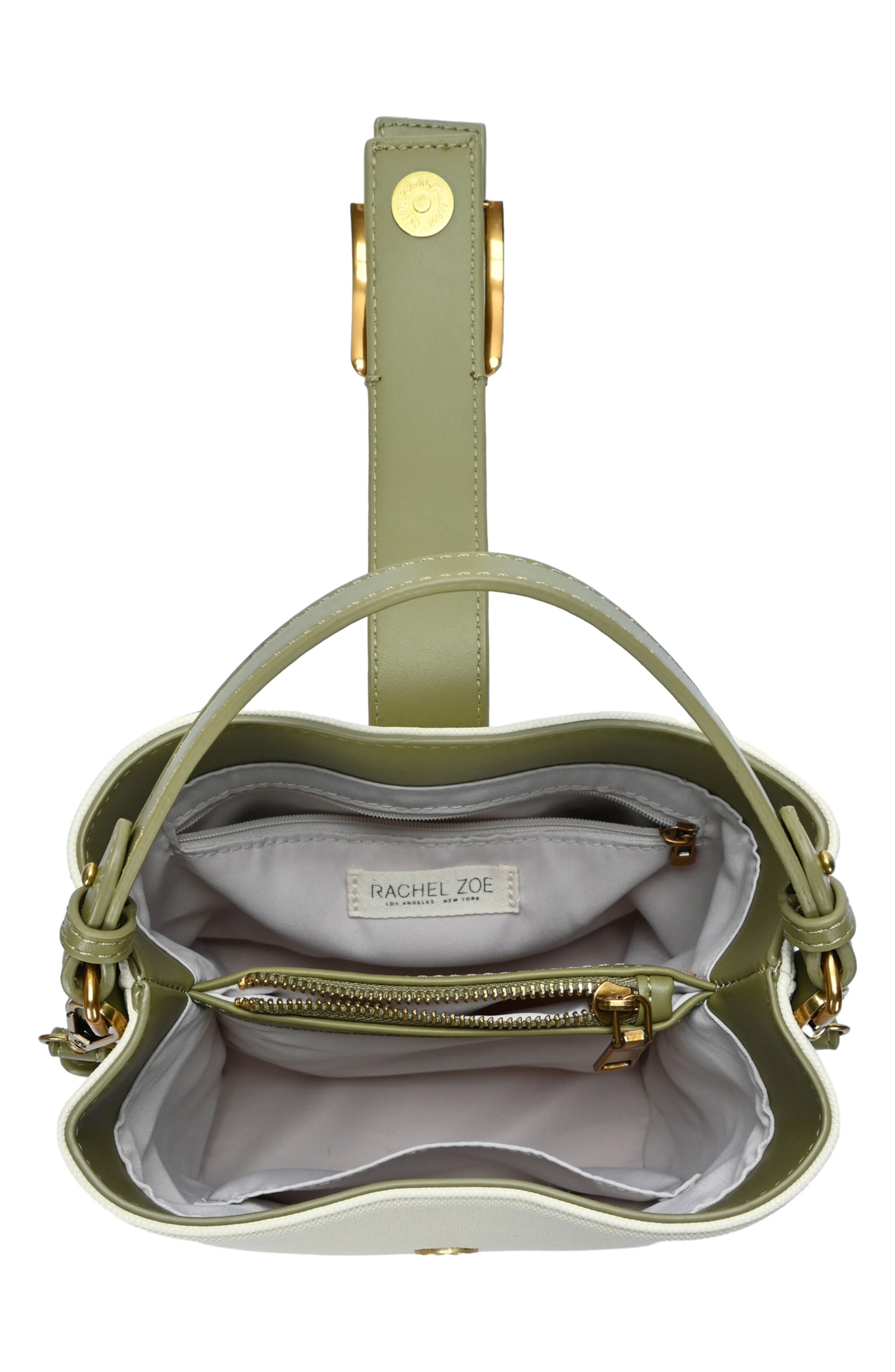 Canvas Buckle Bucket Bag, Alternate, color, MOSS