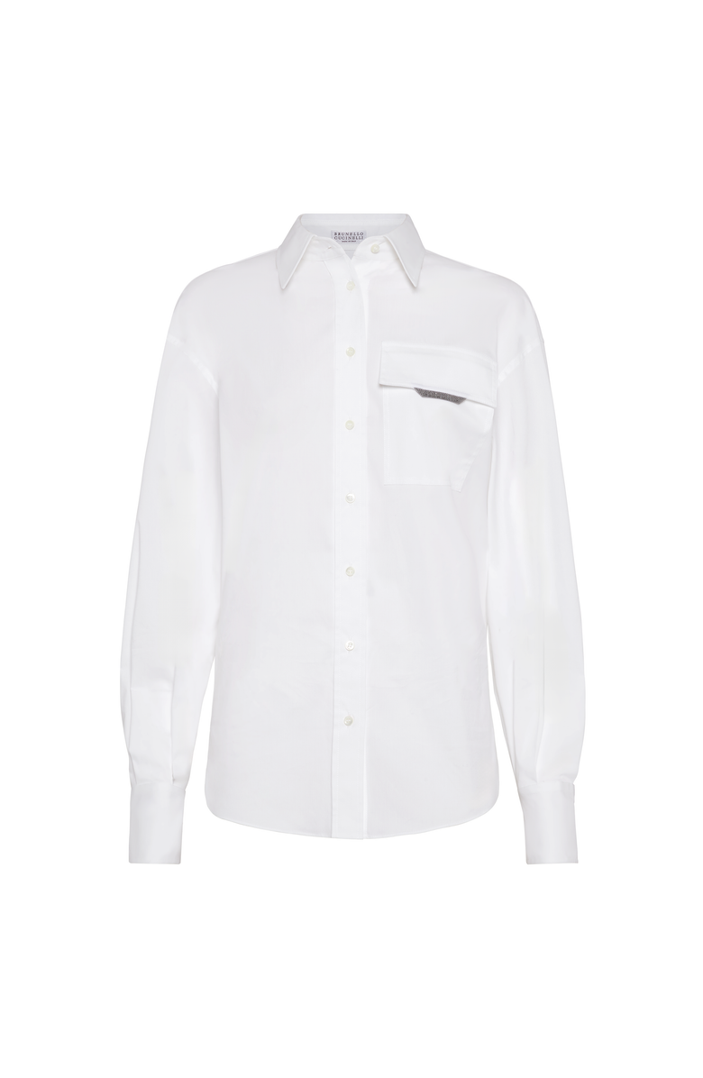 Brunello Cucinelli Stretch poplin shirt, Main, color, White