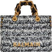 Balmain Small 1945 Soft tweed tote bag