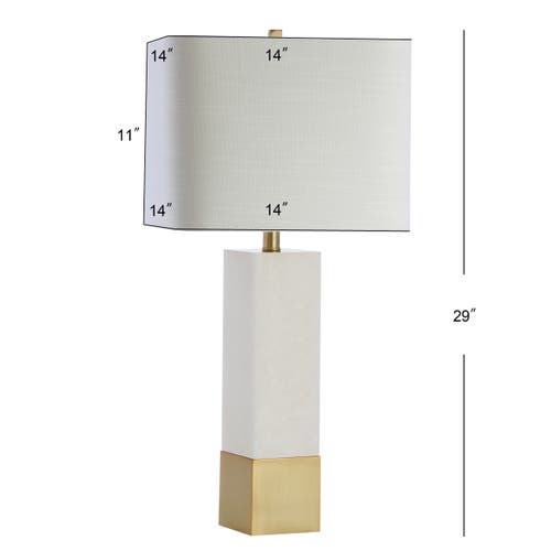Jonathan Y Jeffrey 29" Metal/marble Led Table Lamp In Brass Gold/white