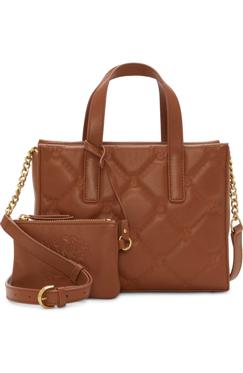 Vince Camuto Barry Quilted Leather Tote, Main, color, Medium Brown