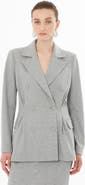 Gizia Double-Breasted Notch Lapel Tailored Wool Jacket