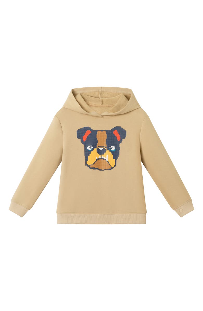 Andy & Evan Kids' Bulldog Patch Hoodie & Joggers Set, Alternate, color, Beige Bulldog