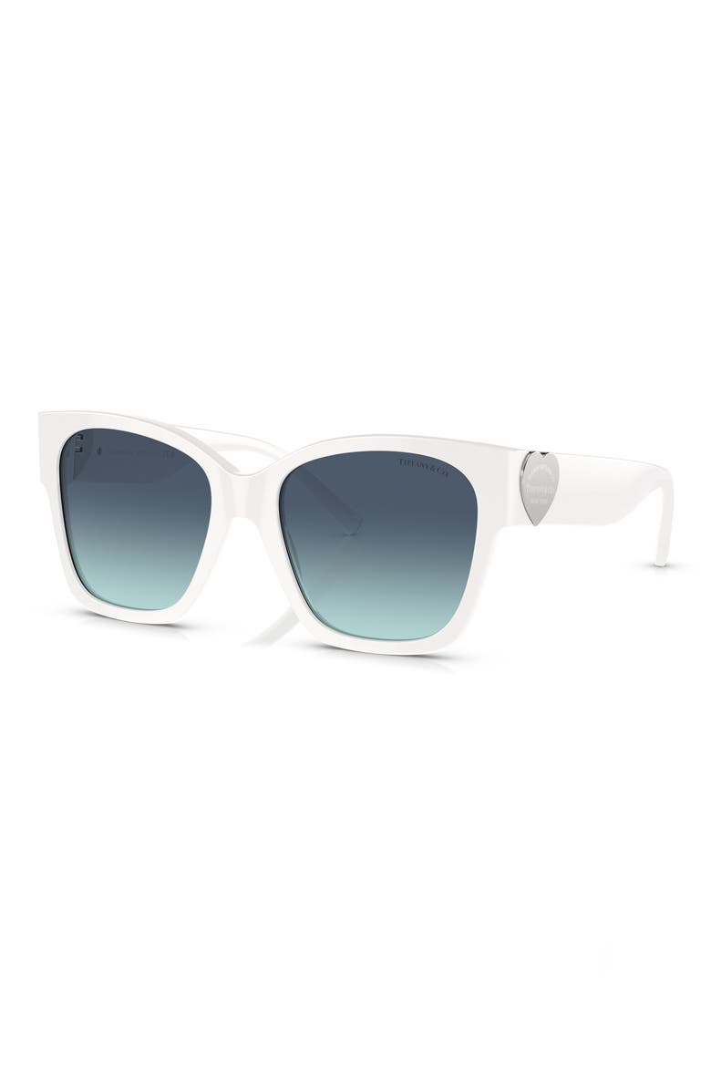 54mm Gradient Square Sunglasses, Alternate, color, WHITE