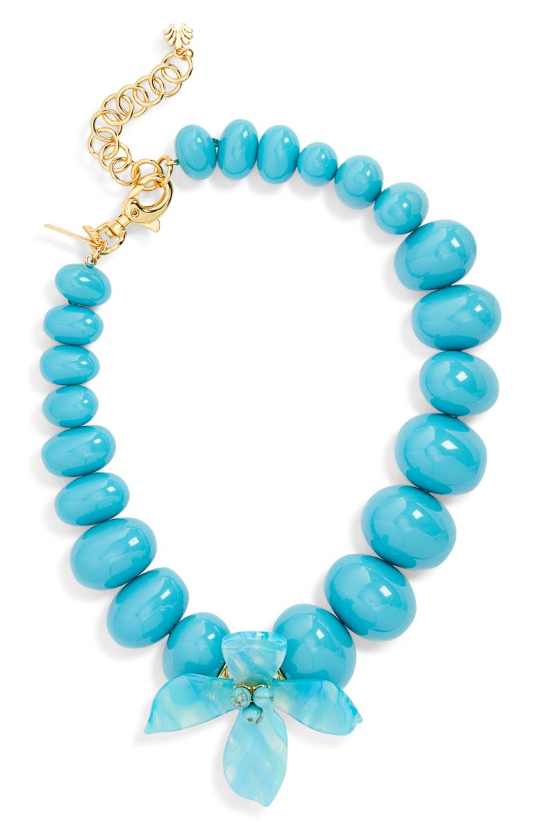 Lele Sadoughi Oleander Imitation Turquoise Bead Necklace, Main, color, 