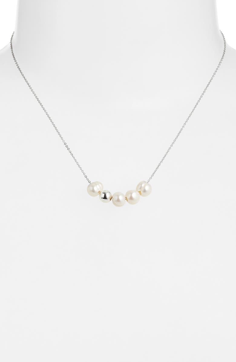 Set & Stones Portia Necklace, Alternate, color, Pearl/ Silver