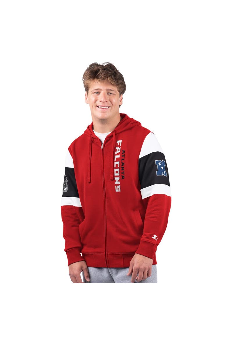 Men's Starter Red Atlanta Falcons Extreme Full-Zip Hoodie, Alternate, color, Red