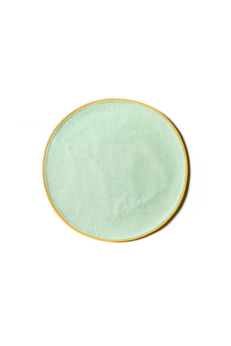 Sage and Brass Color Block Round Placemat Set of 4, Alternate, color, Green