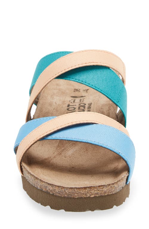 Naot Roxana Strappy Slip-on Sandal In Sky Blue/aqua/peach Stretch