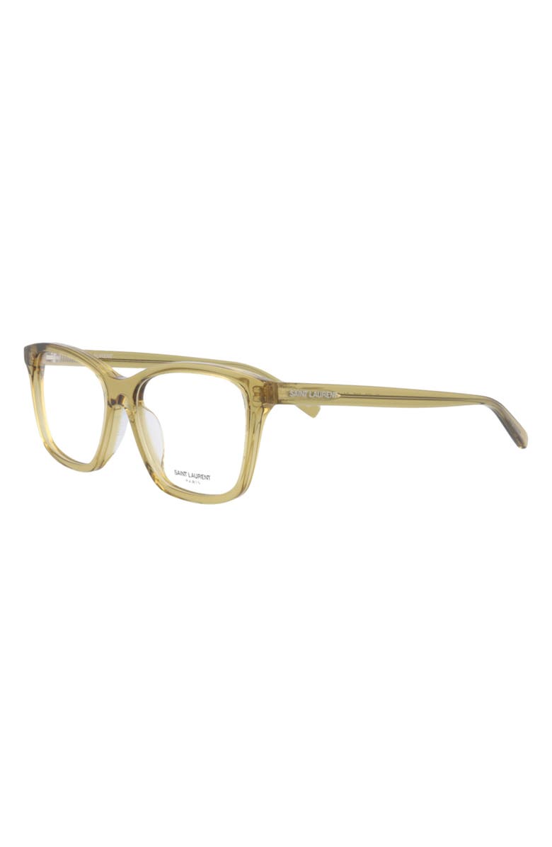 Saint Laurent 54mm Square Optical Glasses, Alternate, color, Yellow Yellow Transparent