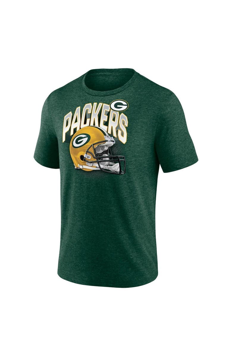 FANATICS Men's Fanatics Branded Heathered Green Green Bay Packers End Around Tri-Blend T-Shirt, Alternate, color, 