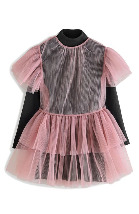 Kids' Tiered Sheer Mesh Tunic & Top Set (Little Kid & Big Kid)