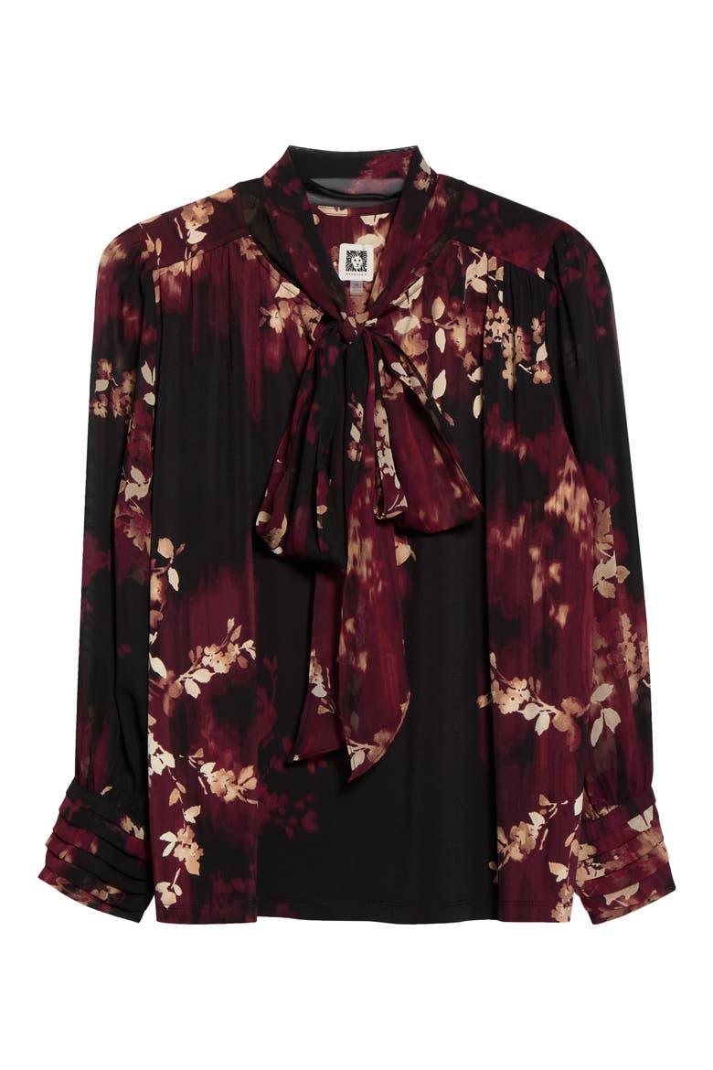 Bow Mixed Media Top, Alternate, color, ANNE BLACK MULTI