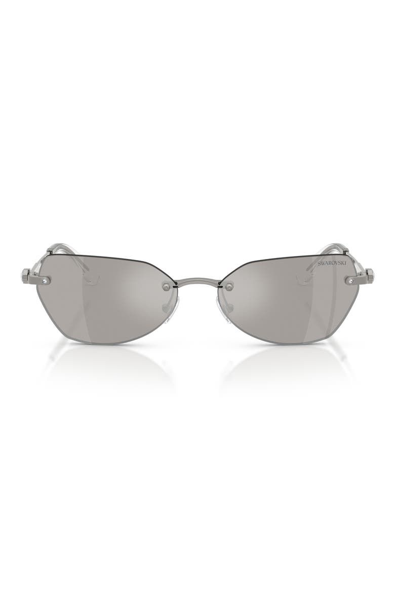 58mm Irregular Sunglasses, Main, color, GUNMETAL / GREY MIRROR SILVER