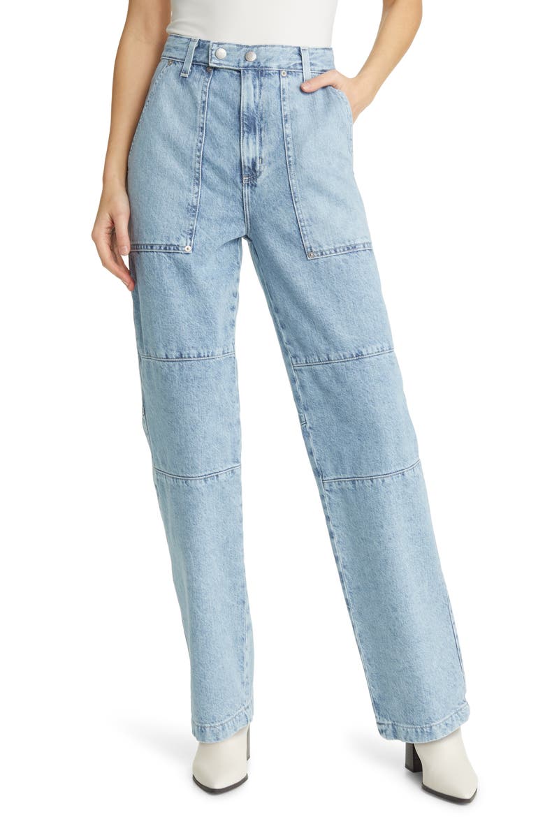 Clove Workwear Straight Leg Jeans, Main, color, MOONWASH FROST