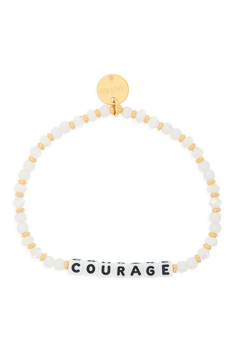 Courage Beaded Stretch Bracelet, Main, color, WHIITE