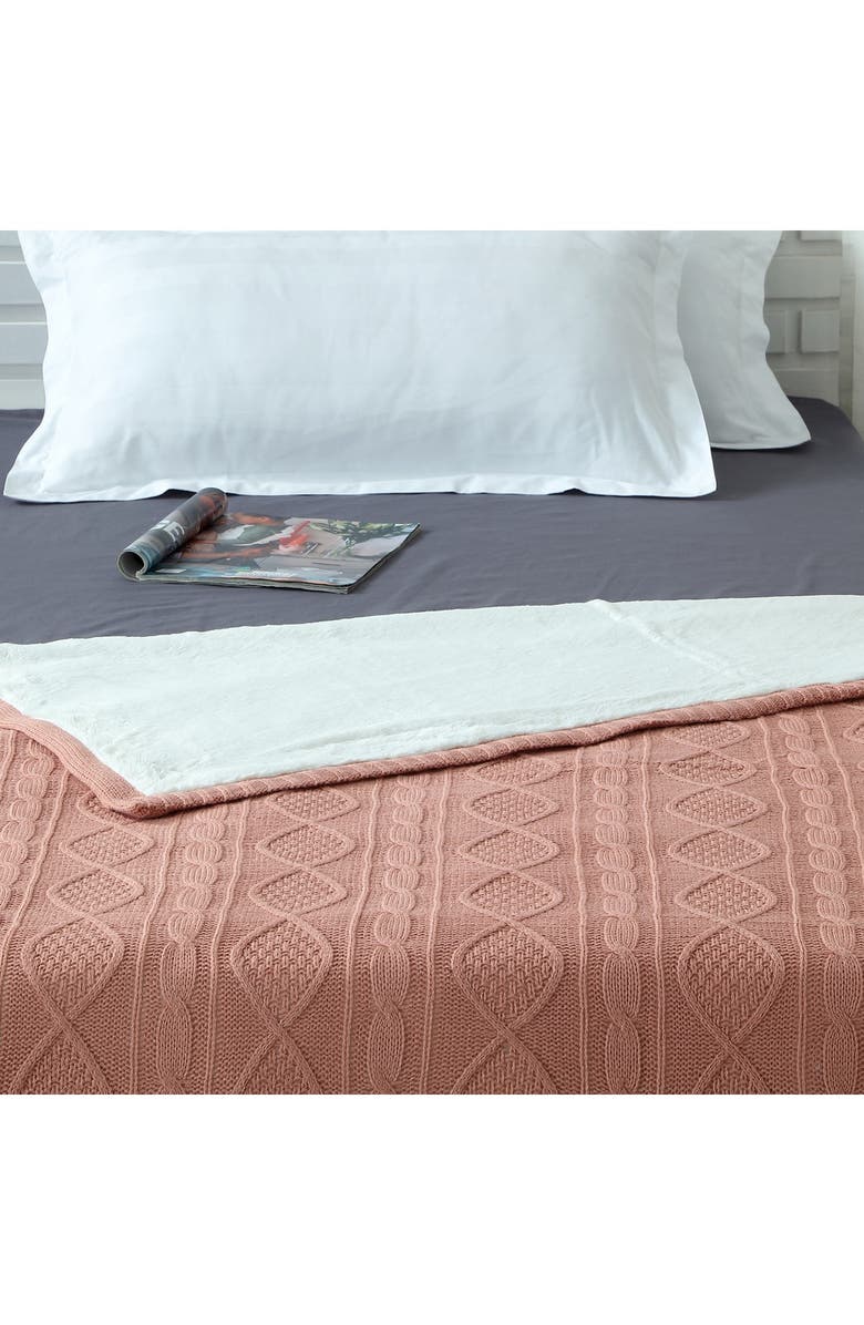 INSPIRED HOME Cozy Tyme Zaim Cable Knit Throw, Alternate, color,